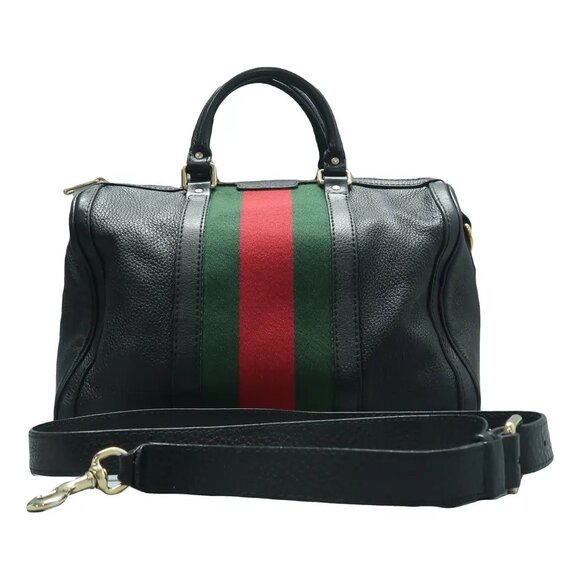 Gucci Handbags - GUCCI Boston Black Leather Satchel 697-021225